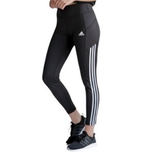 Adidas Aeroready Charcoal Grey Track Pants White Stripes Women’s Size Large